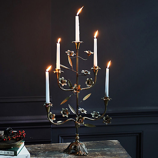 Brass Floral Candelabra | Terrain