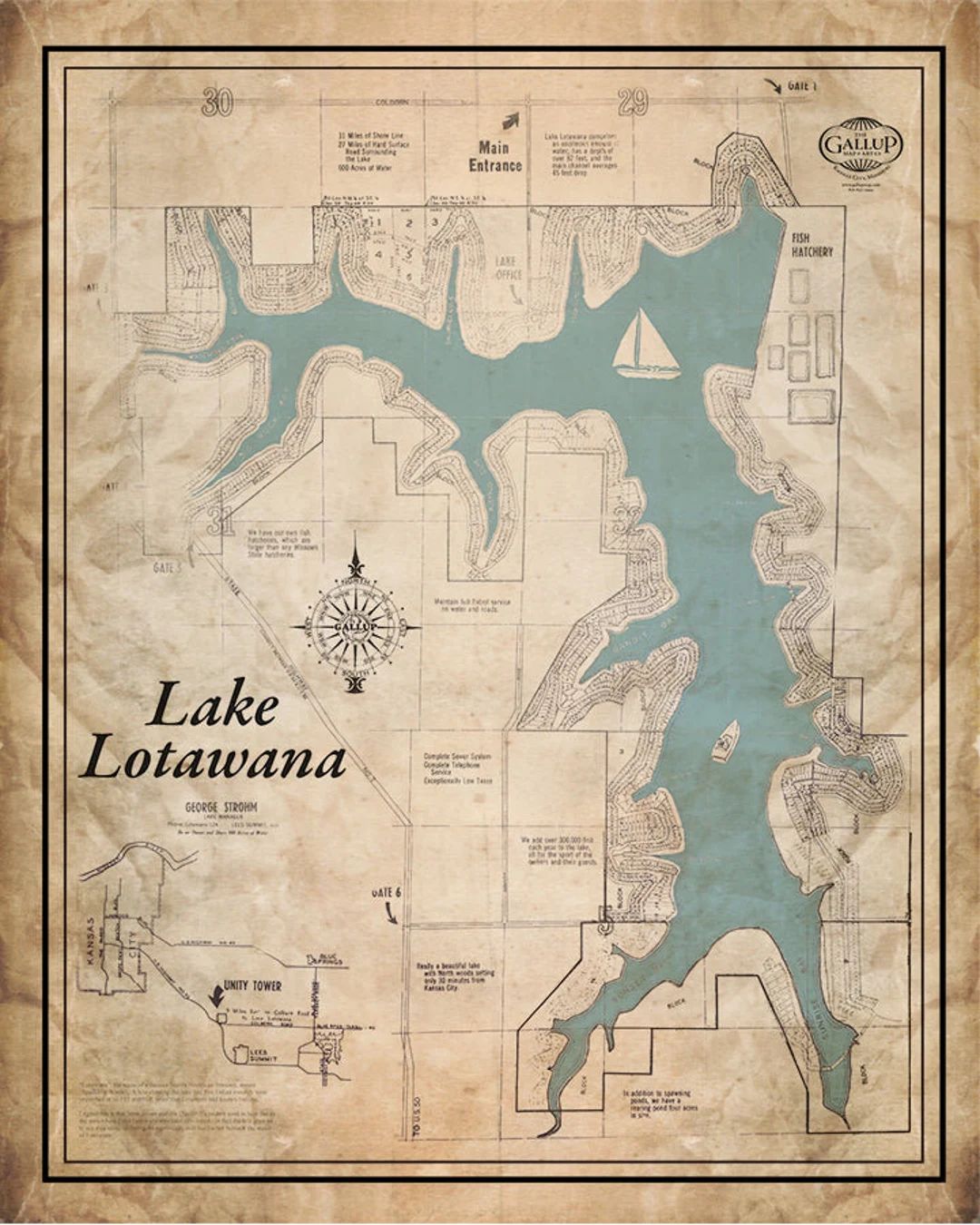 Lake Lotawana Old West Style Map - Etsy | Etsy (US)