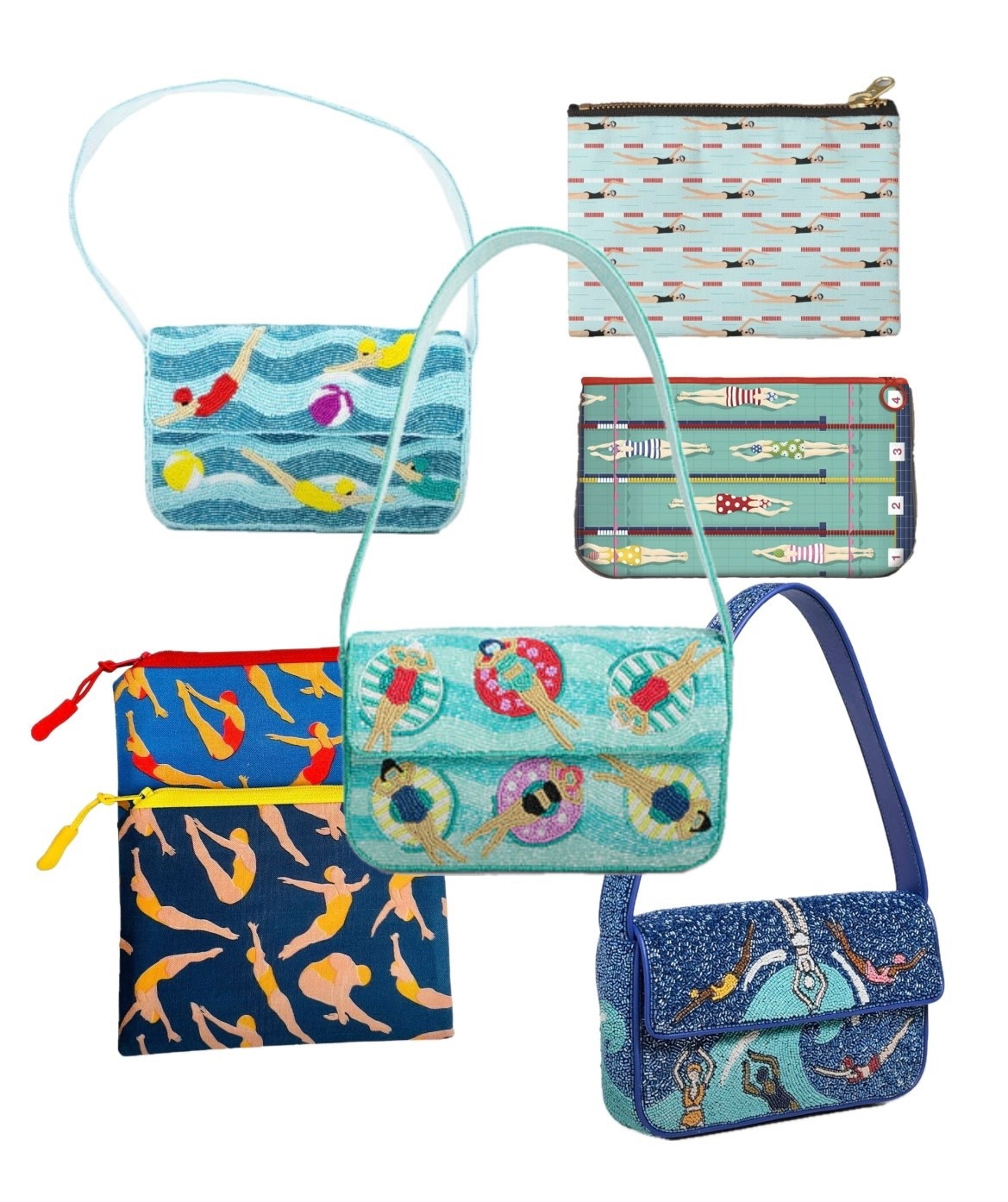 Pool Party 👙 💦 
… I have a super cute pink clutch with swimming girls (or more accurately, girls in inner tubes floating in a pool) that I love to use and constantly get kind words regarding. It’s old (part of a now-closed brand an influencer used to run, brand name Studio DIY), but I was able to find 2 of mine available on Poshmark (I’ve linked them too). While I was at it, I thought I’d see what else similair is currently available. Which brought me to these swimming girlies!



#LTKItBag #LTKSummerEdit #LTKSeasonal