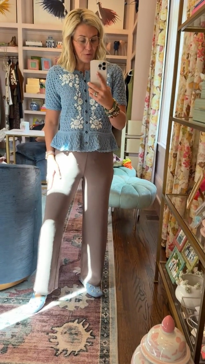 Boden SALE is incredible!! 
Sweater - xs
Pants - small petite
Flats - 7.5 (size 1/2 down)

#LTKdayinmylife #LTKOver40 #LTKSaleAlert