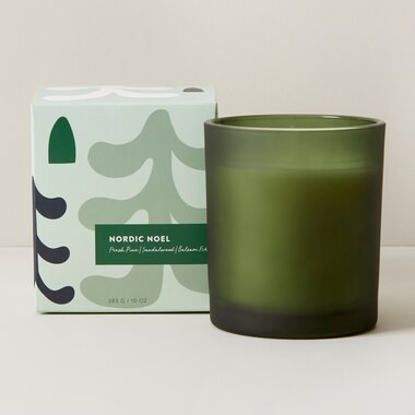 NORDIC NOEL POURED GLASS CANDLE | Indigo (CA)