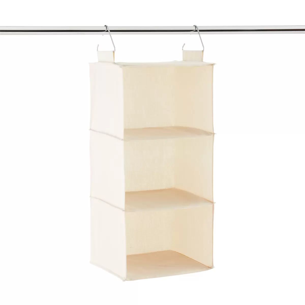 The Container Store 3-Compartment Hanging Closet Organizer Natural | The Container Store