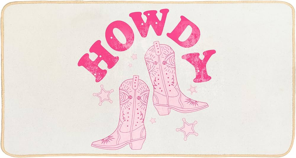 Welcome-Mat-Preppy-Pink Doormat, Western Decor Door Mat Kitchen Bathroom, Funny Howdy Cowgirl Doo... | Amazon (US)