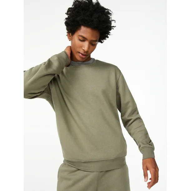 Free Assembly Men's Fleece Crewneck - Walmart.com | Walmart (US)