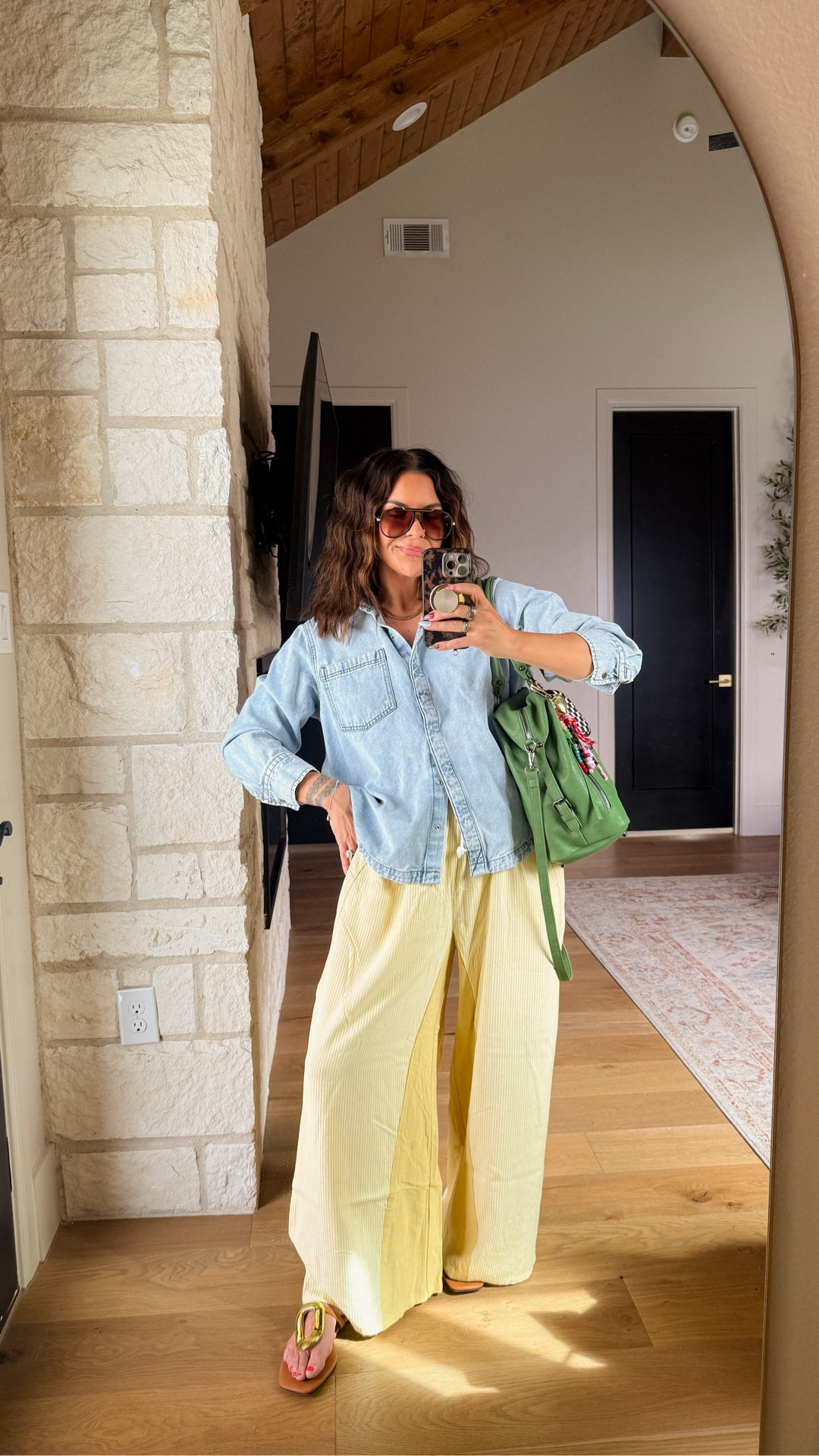Denim Top + Fun Pants: 
Easy spring outfit formula!
Top: XL
Bottoms: XL
#ad

#LTKMidsize #LTKmomlife #LTKootd