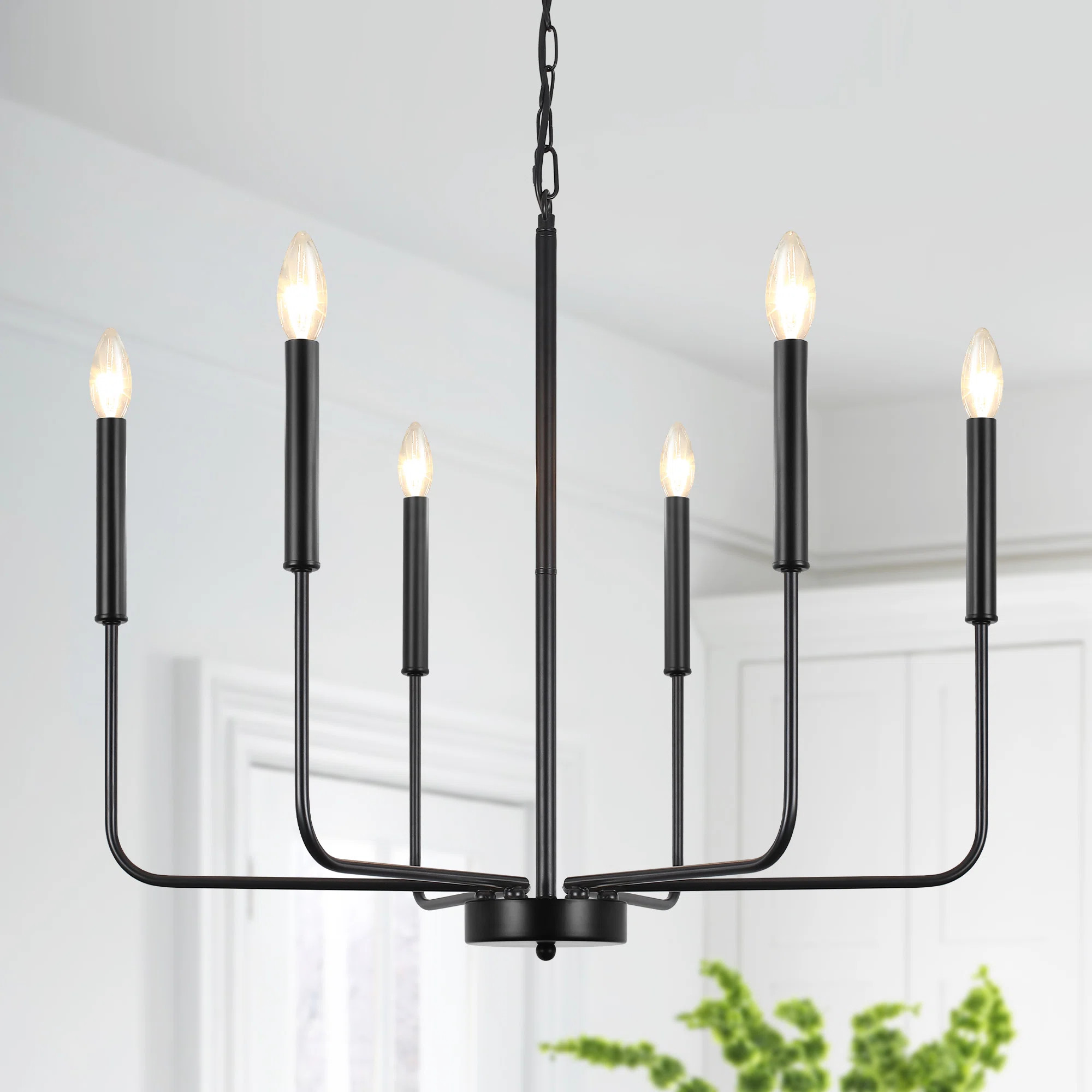 Lily-Louise 6/8 - Light Classic / Traditional Farmhouse Rustic Iron Candle Chandelier for Bedroom... | Wayfair North America