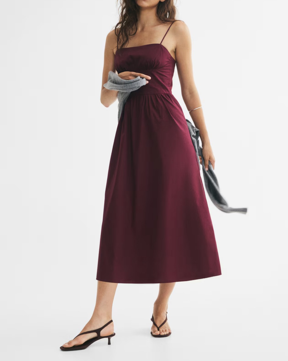 Burgundy smocked back midi dress

#LTKSeasonal