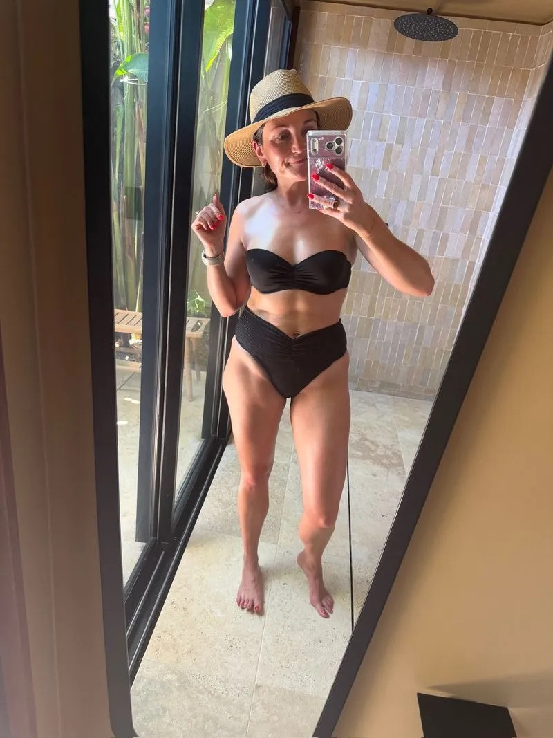 Love this high waisted black bikini!  

 #LTKgrwm #LTKSwim #LTKTravel
