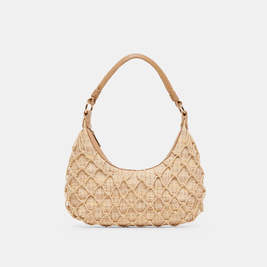 POSITANO SHOULDER BAG NATURAL RAFFIA | DolceVita.com