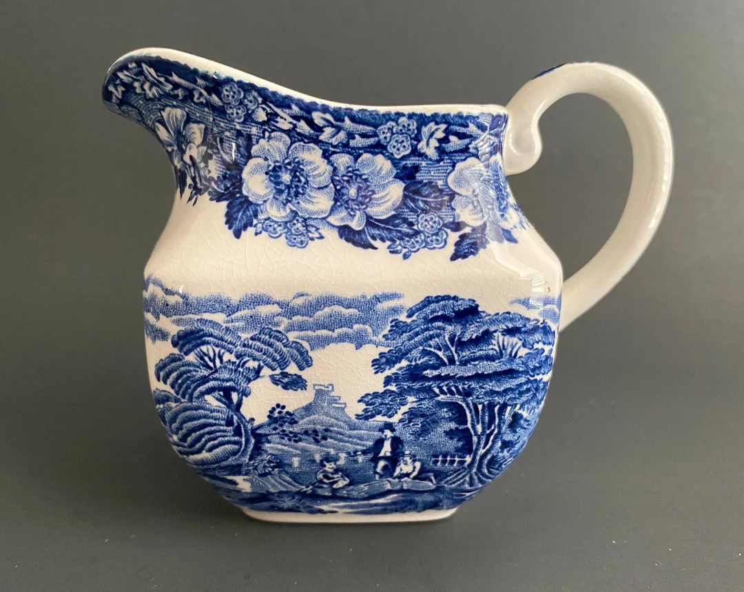 Blue and White Enoch Wedgwood Woodland Cream Pitcher Vintage English Creamer | Etsy (US)