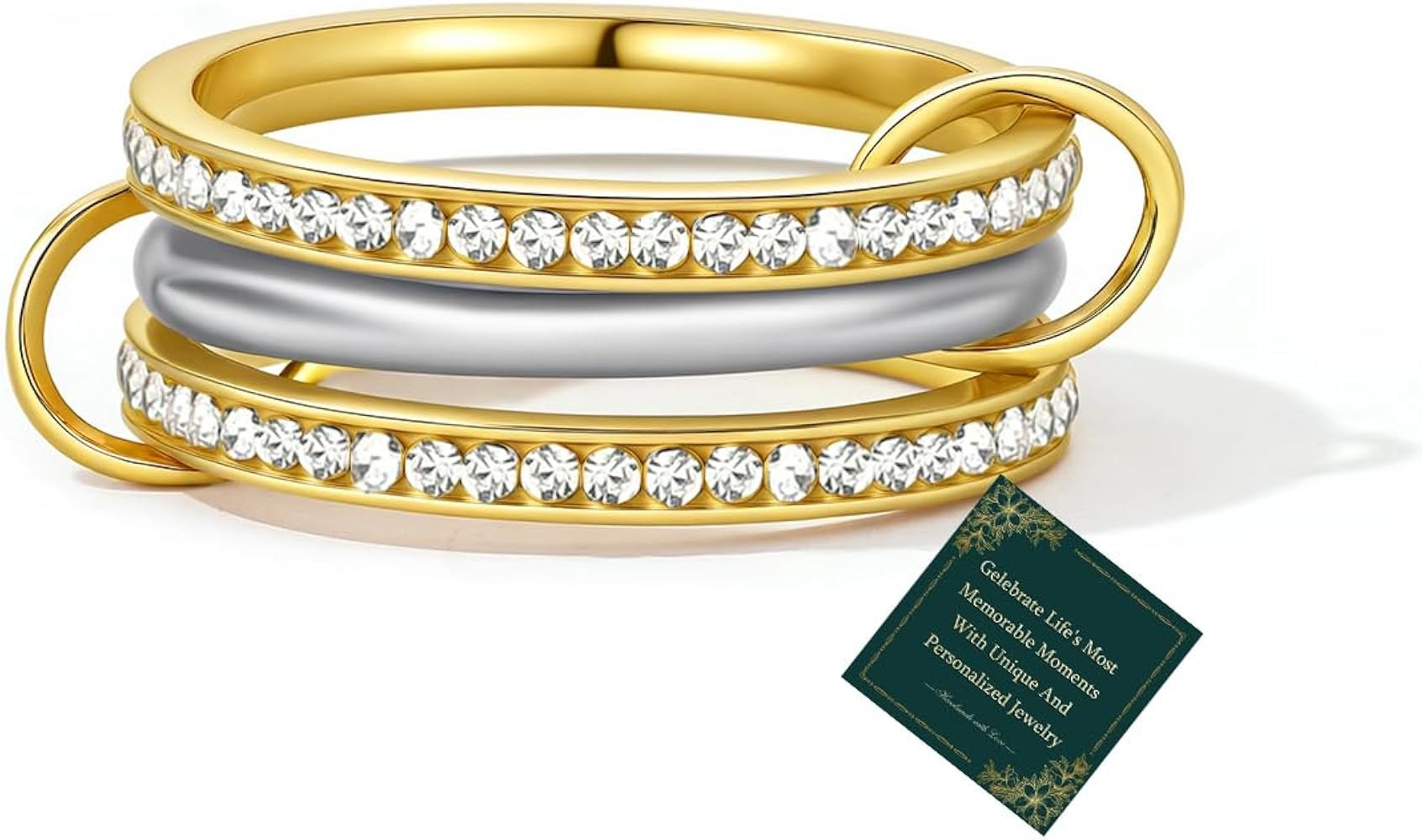 Chunky Gold and Silver Statement Rings Set for Women Gold Stackable Knot Rings Non Tarnish Vintag... | Amazon (US)