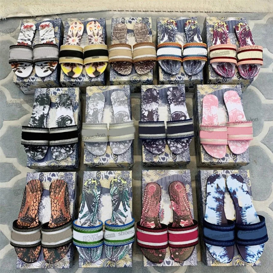 Paris Embroidered Dazzle Sandals Slipper Women Ladies Scuffs Summer Beach Striped Causal Flip Flo... | DHGate