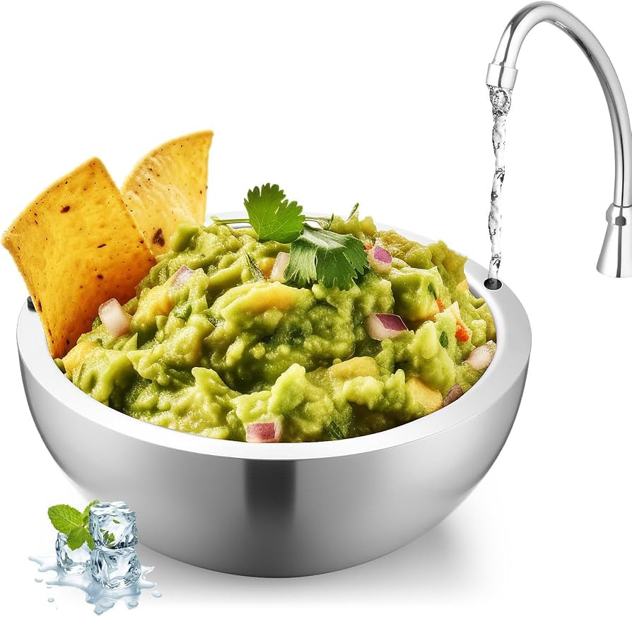 Honeydak 1 Pack 35 oz Dip Chiller Bowl Stainless Steel Double Walled Insulated Ice Serving Bowl f... | Amazon (US)