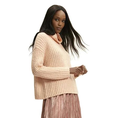 Scoop Women's Waffle Knit Turtleneck Sweater | Walmart (US)