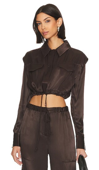 Jace Blouse in Dark Brown | Revolve Clothing (Global)