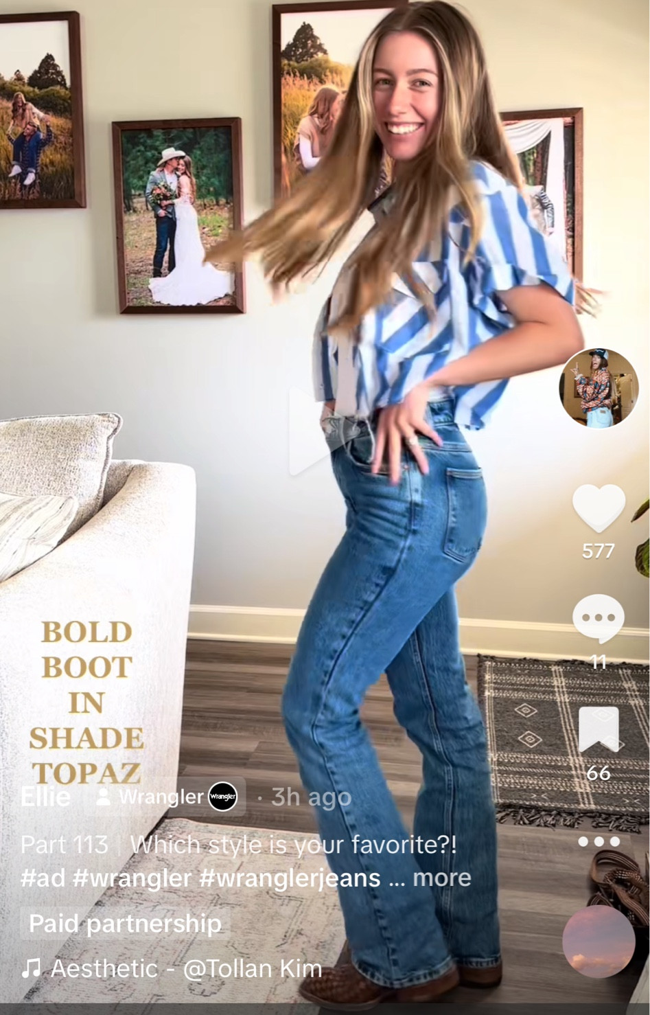 Women's Bold Boot Destructed Jean