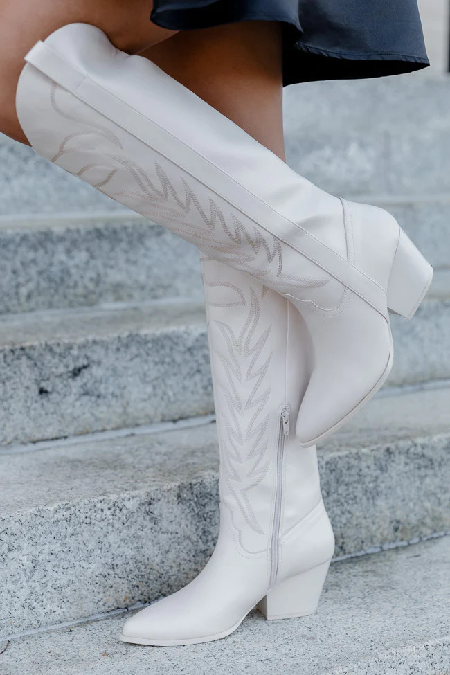 Shania Stone Leather Cowboy Boot | Pink Lily