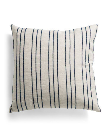 Made In Usa 22x22 Striped Coastal Oversized Feather Filled Pillow | TJ Maxx