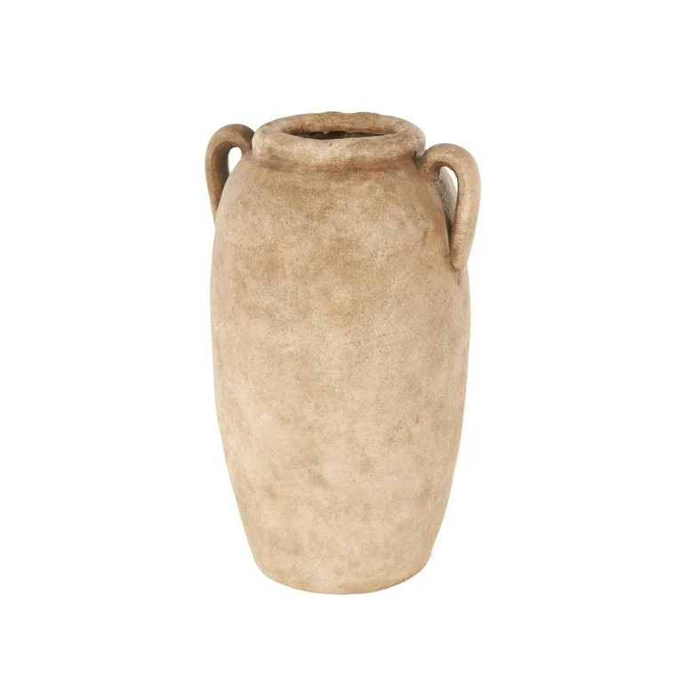 DecMode 17" Antique Style Textured Copper Ceramic Vase with Handles | Walmart (US)