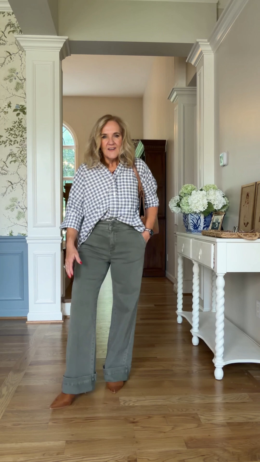 New trouser jeans. I did need to put a cuff in them. They’re pretty long.size 29 with stretch 
15% off code Nanette15
Mabel blouse size small

#LTKOver40 #LTKSeasonal #LTKootd