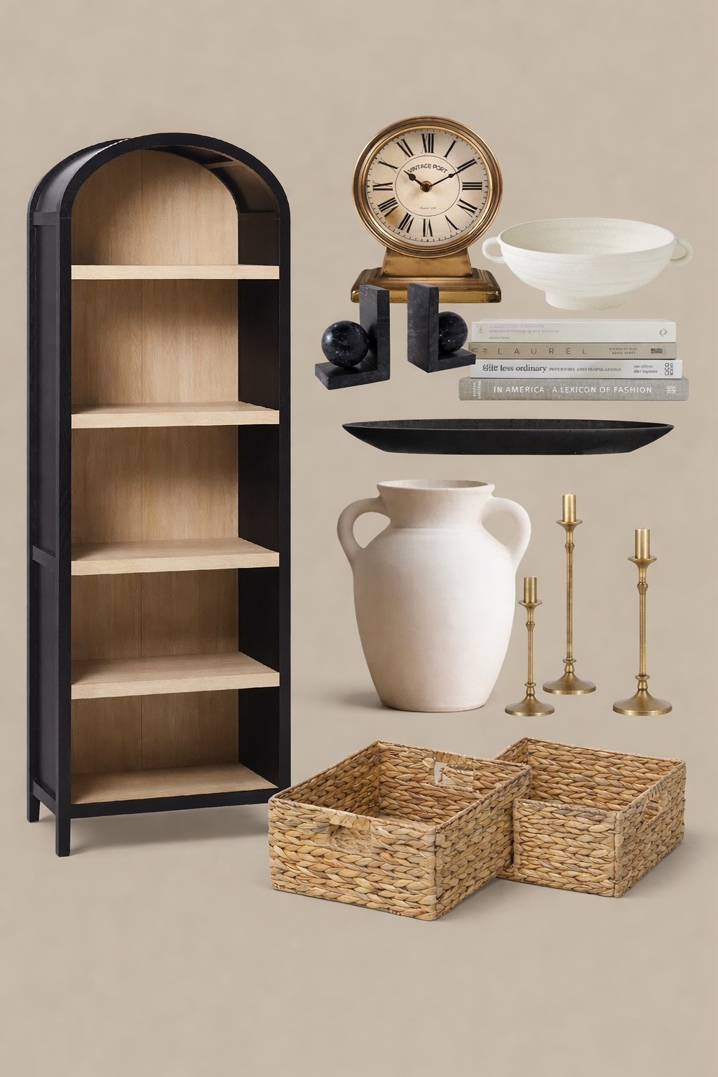 Wayfair End Of Year Clearance. Follow @farmtotablecreations for more curated home favorites from Wayfair.

This roundup is full of timeless accents that make styling easy — from an arched black wood bookshelf and woven storage baskets to classic brass candlesticks and decorative objects. The oversized ceramic vase, marble bookends, and vintage-inspired clock bring a designer look without the high-end price tag. Perfect for elevating any shelf, console, or coffee table styling.

#wayfairhome #homedecor #bookshelfdecor #vases #candlesticks #decorideas #livingroomdecor #shelfstyling #neutraldecor



#LTKSaleAlert #LTKHome #LTKFindsUnder50