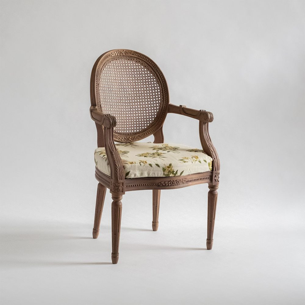 Carved Cane Distressed Chair | GreenRow