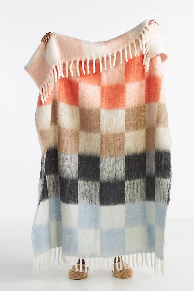 Woven Checkered Cozy Throw Blanket | Anthropologie (US)