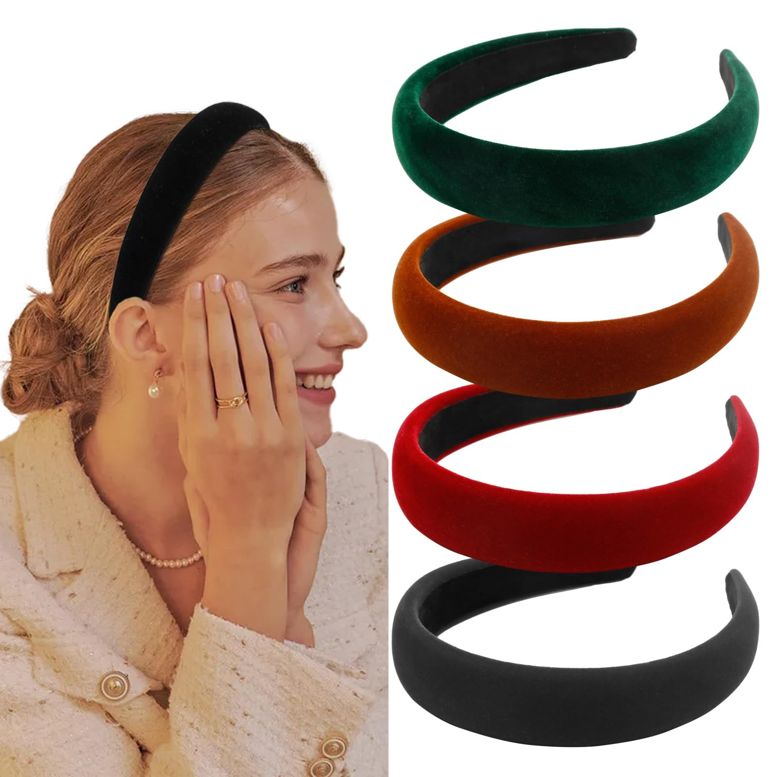 WOVOWOVO Velvet Wide Headbands for Women Soft Head Bands Diademas Para Mujer De Moda Hairbands fo... | Amazon (US)