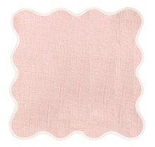 Linen Scalloped Square | Peony Pink | Fenwick Fields, LLC