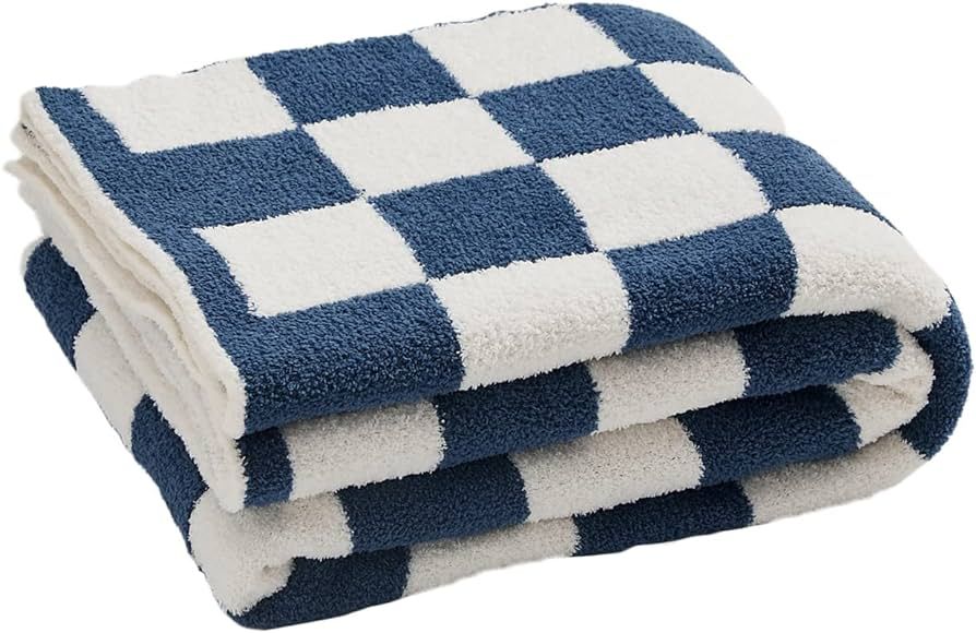 Throw Blankets Barefoot Checkerboard Gingham Warm Cozy Microfiber Reversible for Home Decor Bed C... | Amazon (US)