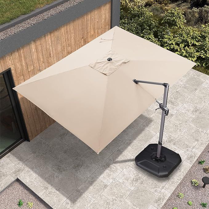 PURPLE LEAF 9' X 11.5' Patio Umbrella Outdoor Cantilever Rectangle Umbrella Aluminum Offset Umbre... | Amazon (US)