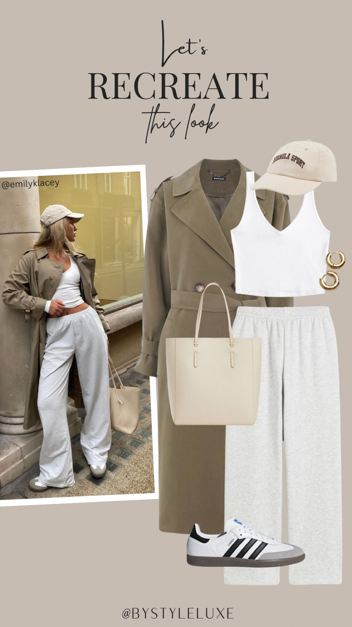 Let’s Recreate This Look: Olive green trench coat styled with joggers and Sambas for a casual look by @emilyklacey
#spring #trenchcoat #adidassamba

#LTKshoecrush #LTKsalealert #LTKstyletip