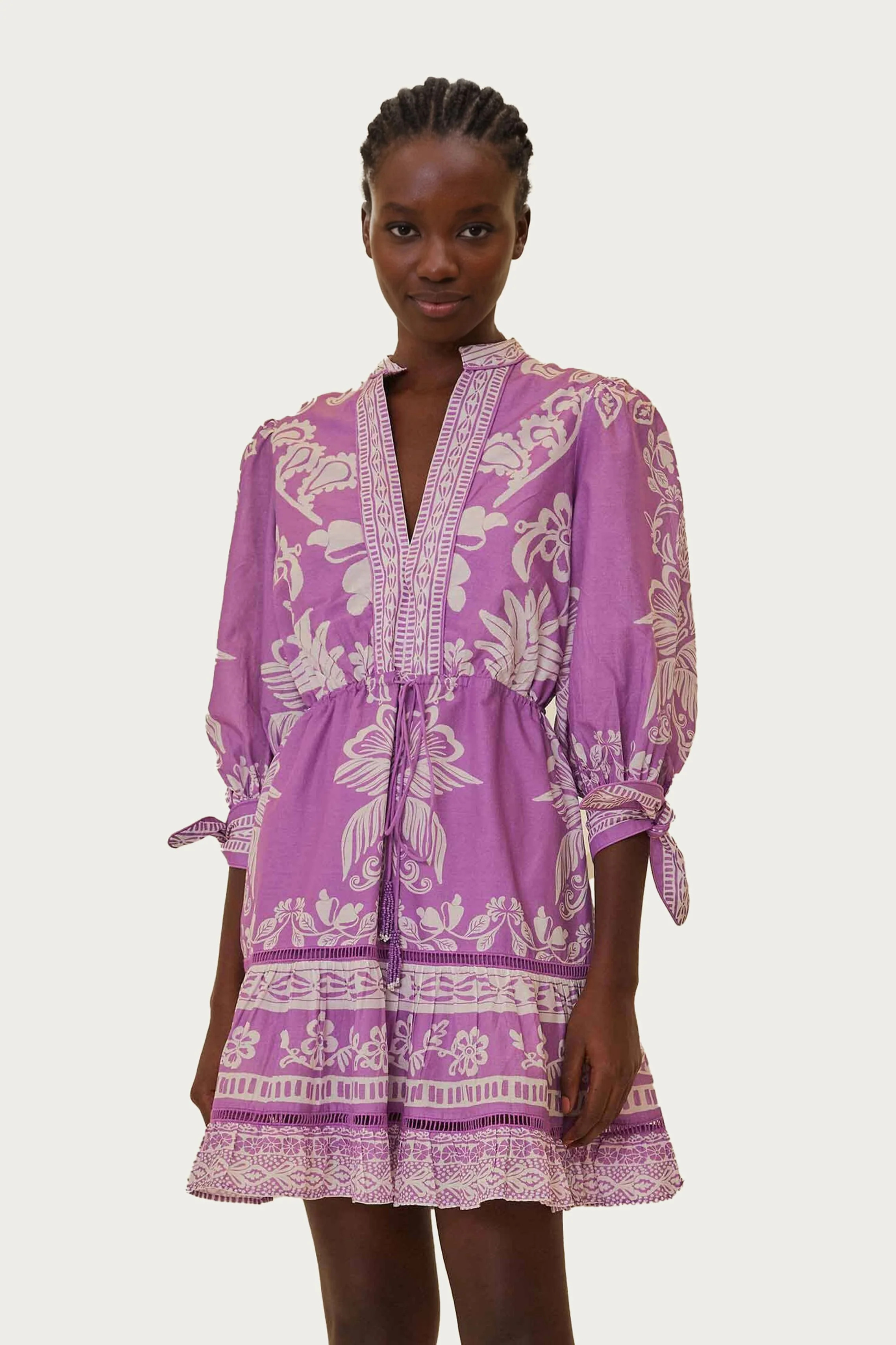 Lilac Sweet Garden Mini Dress | FarmRio (US)