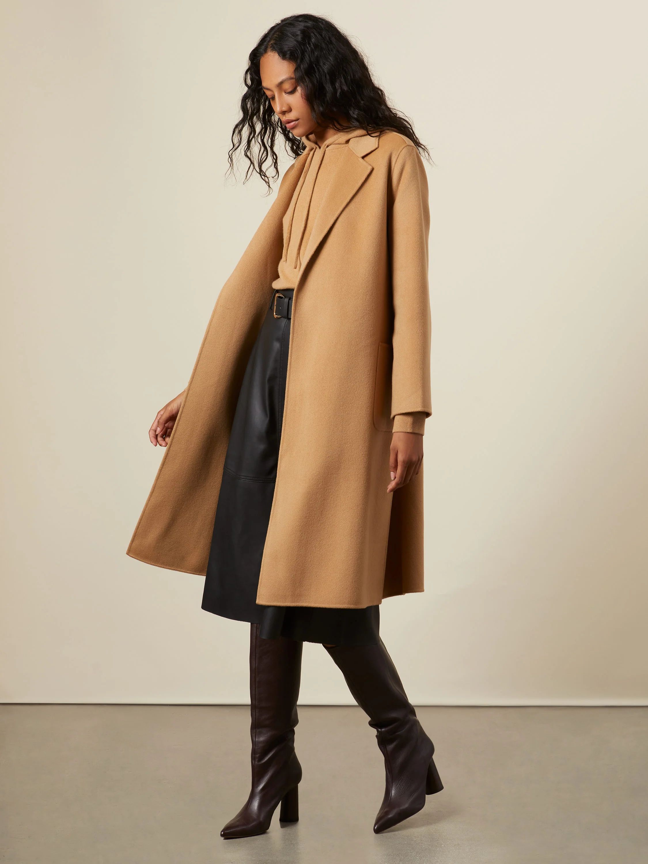 Kinsey Wool Cashmere Double Faced Robe Coat | Italic