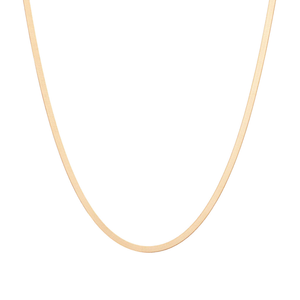 Solid Gold Herringbone Chain Necklace | AUrate New York