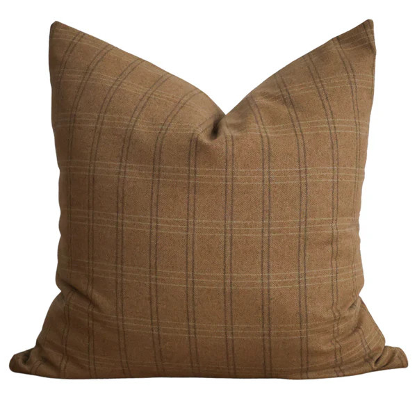 Wool Plaid | Caramel Pillow Cover | Hackner Home (US)