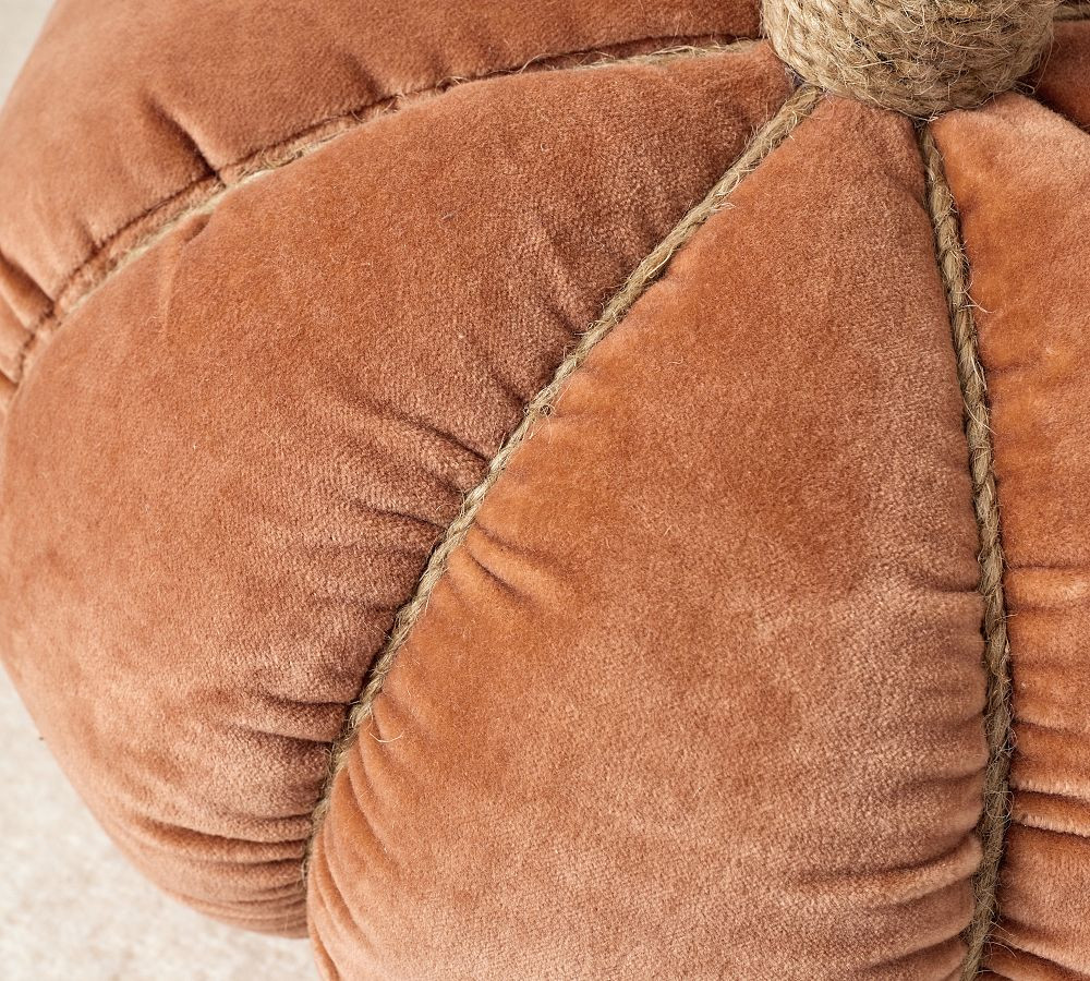Velvet Pumpkin Shaped Pillow | Pottery Barn (US)