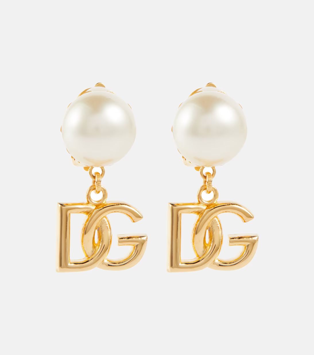 DG faux pearl clip-on earrings | Mytheresa (INTL)