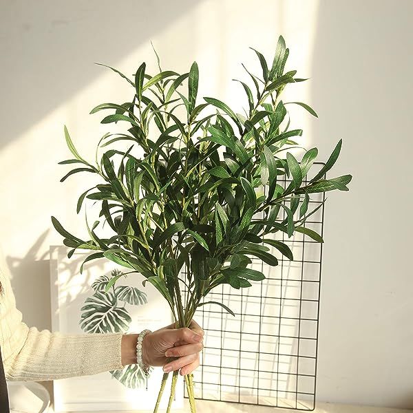 Martine Mall 3pcs Artificial Ficus Branches Leaf Spray, 44'' Faux Eucalyptus Branches Banyan Ficu... | Amazon (US)