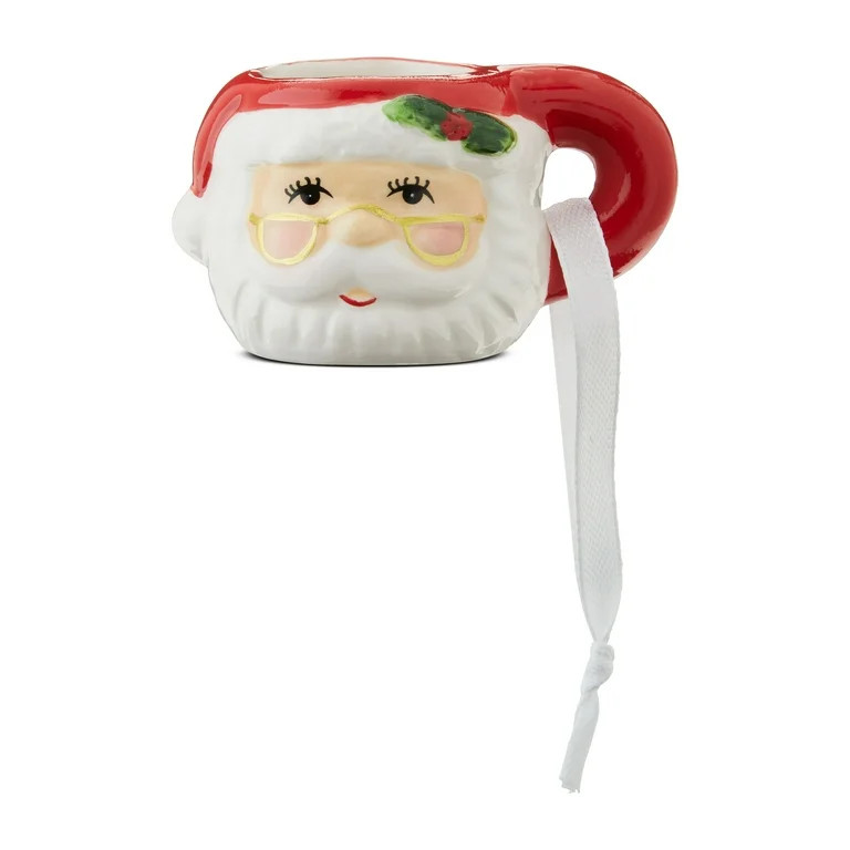 Mr. Christmas Miniature Santa Mug Hanging Ornament Decoration, Red, 1.45" | Walmart (US)