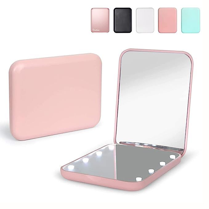 Amazon.com: Kintion Pocket Mirror, 1X/3X Magnification LED Compact Travel Makeup Mirror, Compact ... | Amazon (US)