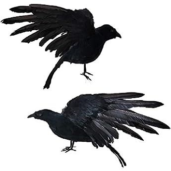 Mootikar Get Rid of Crows,Realistic Hanging Dead Crows Decoy Lifesize Extra Large Black Feathered... | Amazon (US)