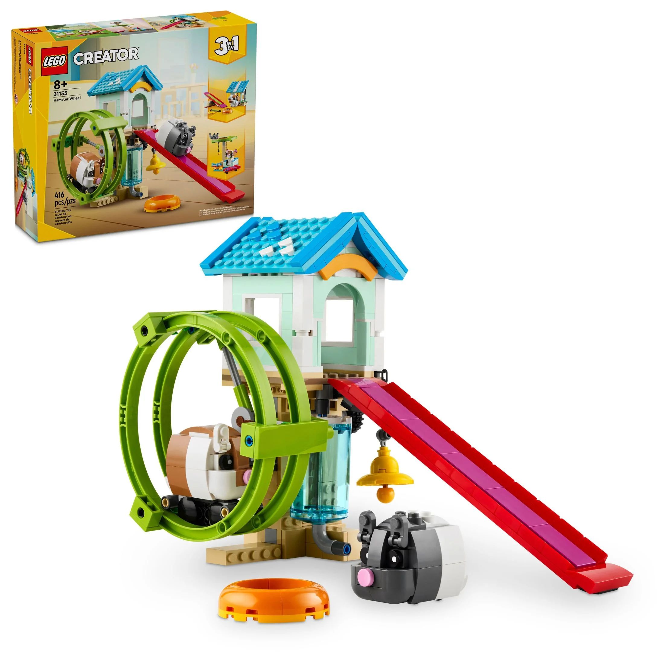 LEGO Creator 3 in 1 Hamster Wheel Toy, Transform to Cat Play Area to Doghouse to Hamster House, A... | Walmart (US)