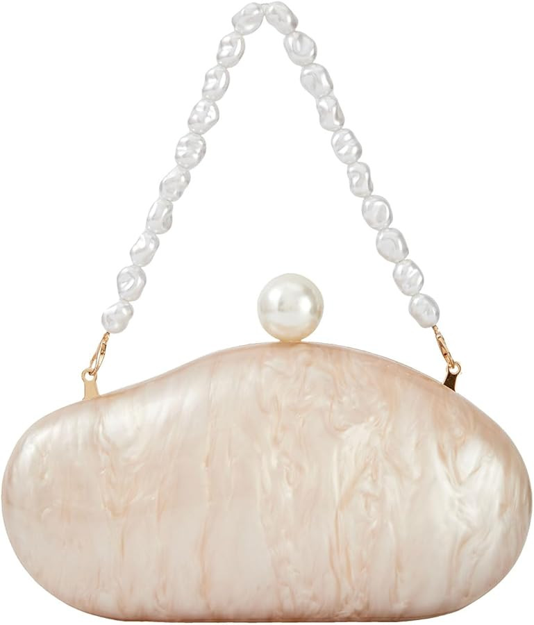 BRYCTSISEN Ladies' Acrylic Shell-shaped Handbag Chic Evening Clutch Bag Paired With A Baroque Irr... | Amazon (US)