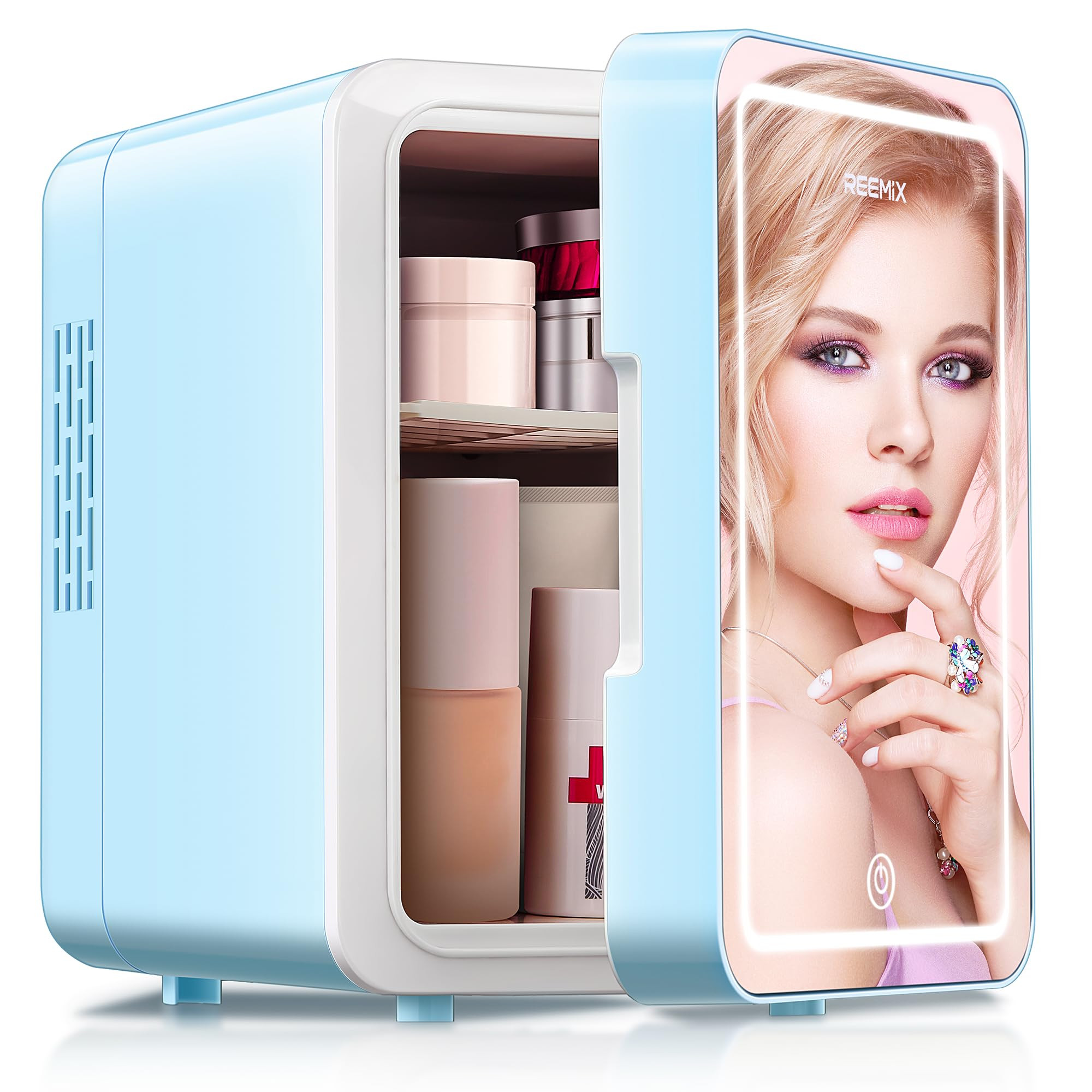 Skincare Fridge, 4L Makeup Mini Fridge With Dimmable LED Light Mirror for Bedroom, Car, Office & ... | Amazon (US)