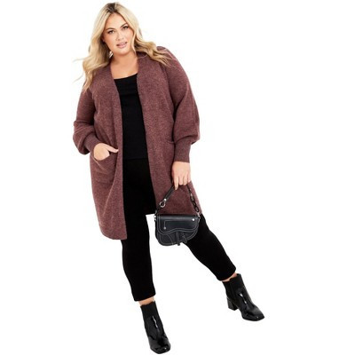 Avenue Leona Cardigan - 18/20, Mulberry | Target