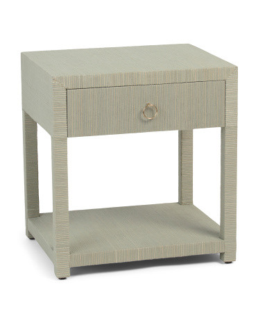 22x24 One Drawer Woven Raffia Side Table | TJ Maxx