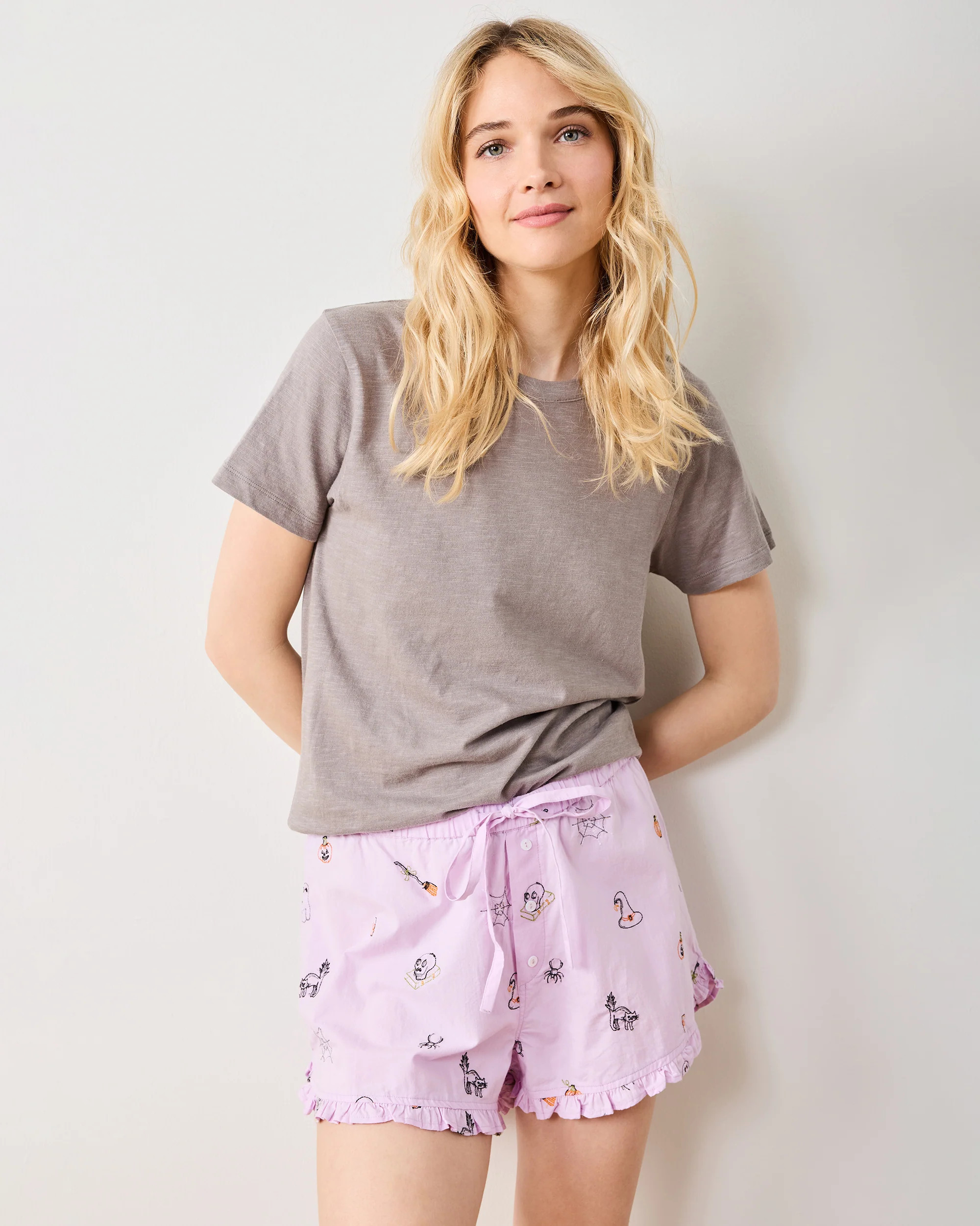 October Traditions - Ruffle Shorts - Purple Spell | Printfresh