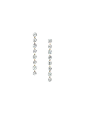 SHORT SYLVIE RIVIÈRE EARRINGS IN MOISSANITE, GOLD VERMEIL WITH WHITE RHODIUM BEZEL | Dorsey