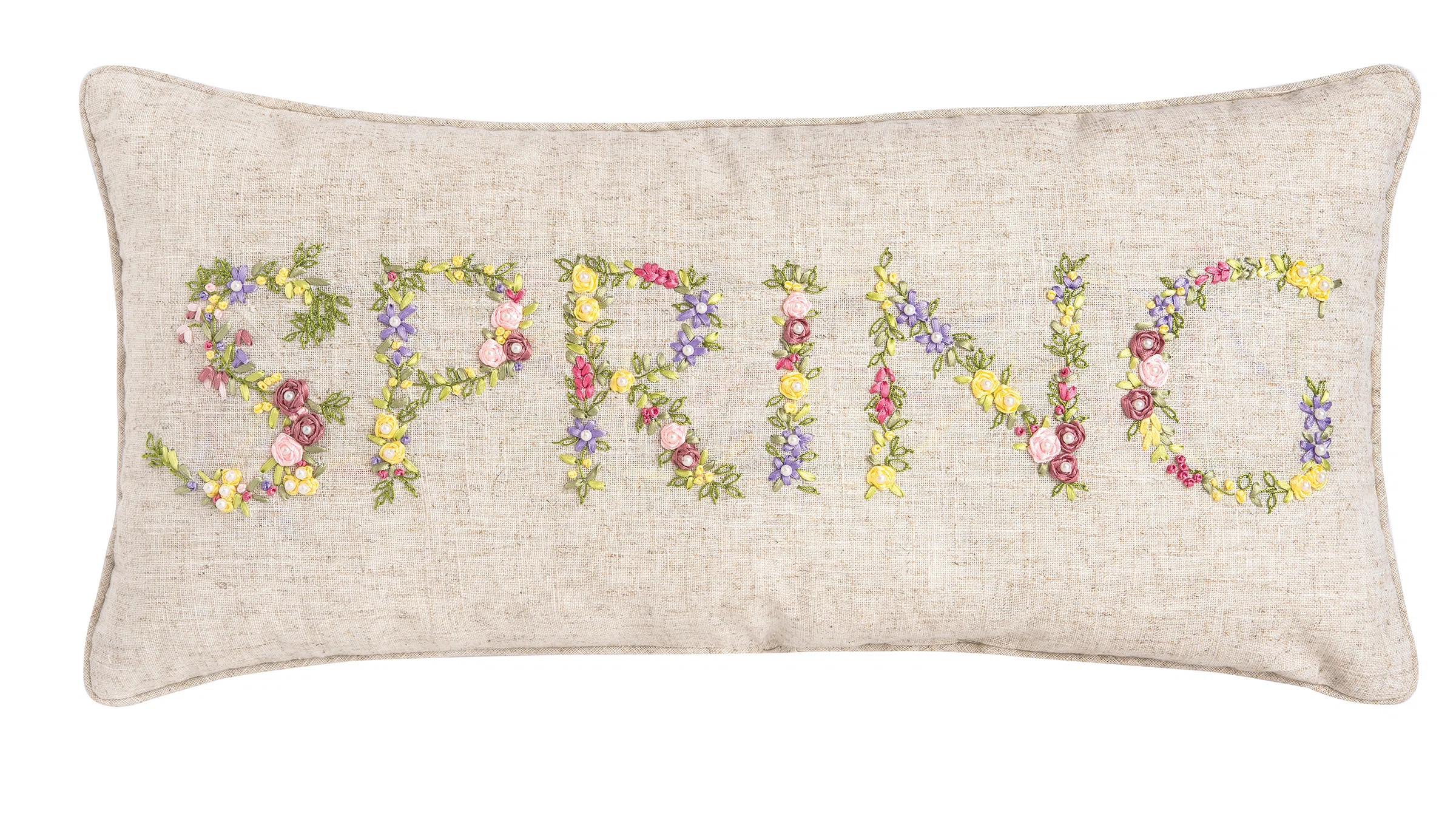 C&F Home Hand Crafted Ribbon Art Pillows Spring Ribbon Art Throw Pillow | Wayfair | Wayfair North America